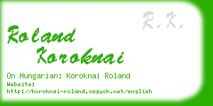 roland koroknai business card